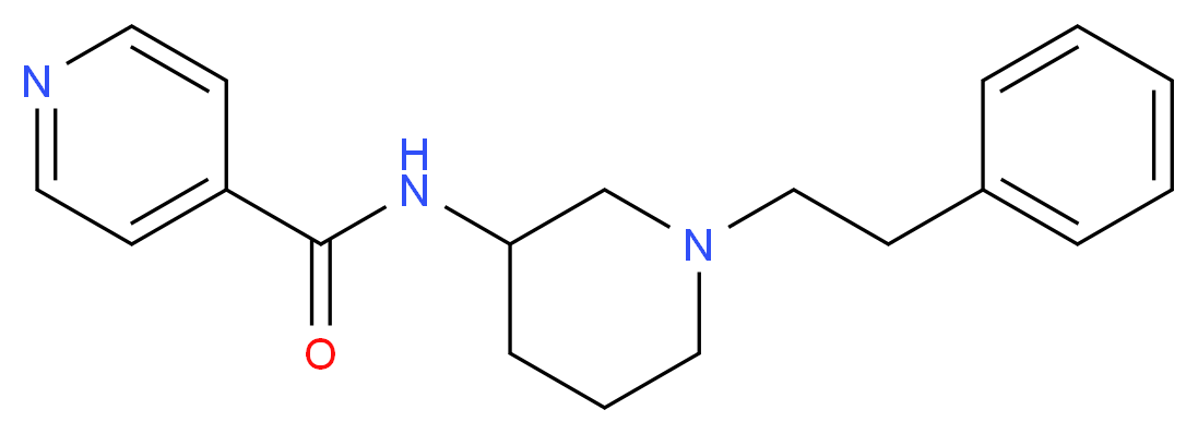 N-[1-(2-phenylethyl)-3-piperidinyl]isonicotinamide_分子结构_CAS_)