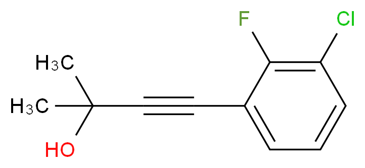 4-(3-Chloro-2-fluorophenyl)-2-methylbut-3-yn-2-ol_分子结构_CAS_1187385-72-3)