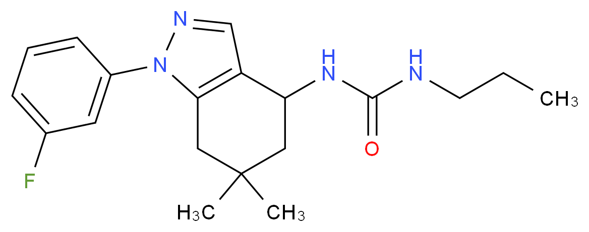 N-[1-(3-fluorophenyl)-6,6-dimethyl-4,5,6,7-tetrahydro-1H-indazol-4-yl]-N'-propylurea_分子结构_CAS_)