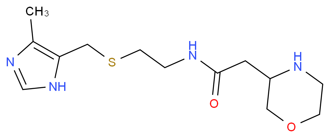 N-(2-{[(4-methyl-1H-imidazol-5-yl)methyl]thio}ethyl)-2-(3-morpholinyl)acetamide_分子结构_CAS_)