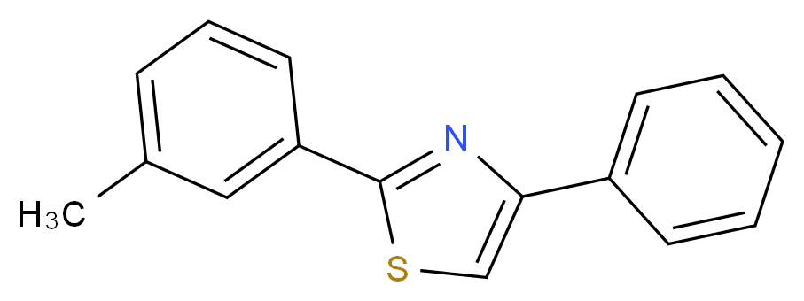 4-苯基-2-(m-甲苯基)噻唑_分子结构_CAS_2227-70-5)