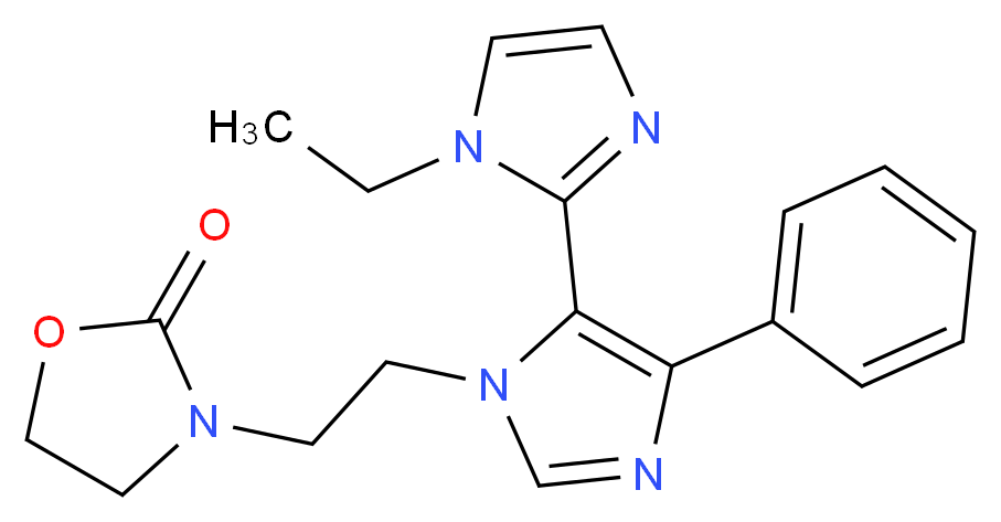 3-[2-(1-ethyl-5'-phenyl-1H,3'H-2,4'-biimidazol-3'-yl)ethyl]-1,3-oxazolidin-2-one_分子结构_CAS_)