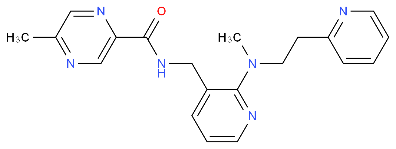 5-methyl-N-[(2-{methyl[2-(2-pyridinyl)ethyl]amino}-3-pyridinyl)methyl]-2-pyrazinecarboxamide_分子结构_CAS_)
