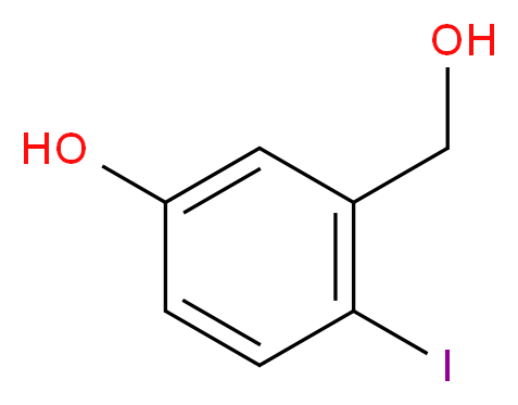 3-(hydroxymethyl)-4-iodophenol_分子结构_CAS_915707-73-2)