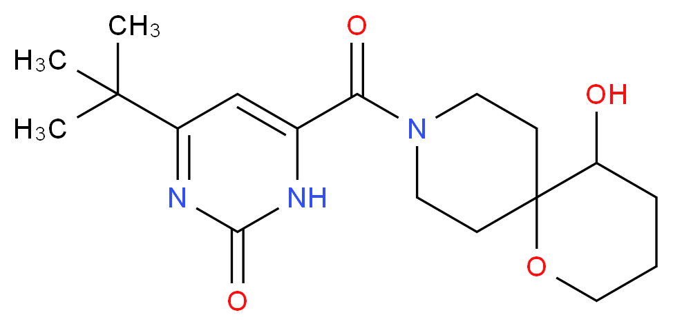 4-tert-butyl-6-[(5-hydroxy-1-oxa-9-azaspiro[5.5]undec-9-yl)carbonyl]-2(1H)-pyrimidinone_分子结构_CAS_)