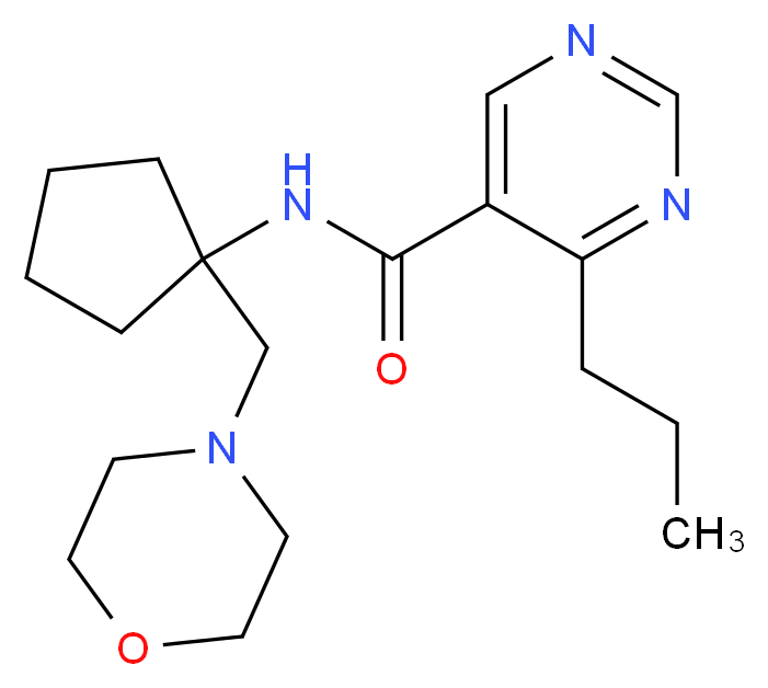N-[1-(morpholin-4-ylmethyl)cyclopentyl]-4-propylpyrimidine-5-carboxamide_分子结构_CAS_)