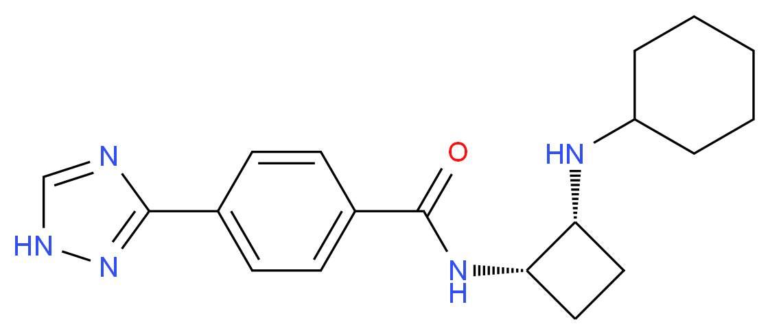 N-[(1S*,2R*)-2-(cyclohexylamino)cyclobutyl]-4-(1H-1,2,4-triazol-3-yl)benzamide_分子结构_CAS_)