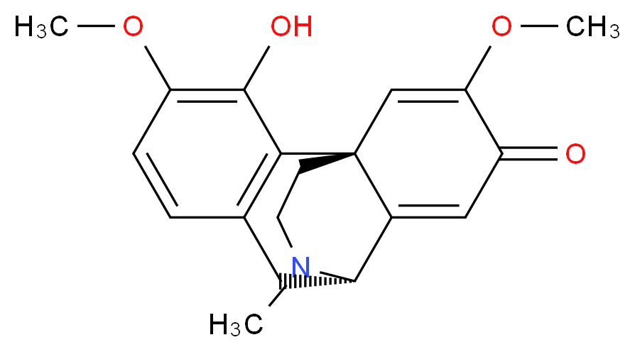 (1R,9S)-3-hydroxy-4,13-dimethoxy-17-methyl-17-azatetracyclo[7.5.3.0<sup>1</sup>,<sup>1</sup><sup>0</sup>.0<sup>2</sup>,<sup>7</sup>]heptadeca-2(7),3,5,10,13-pentaen-12-one_分子结构_CAS_4090-18-0