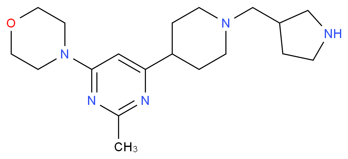 4-{2-methyl-6-[1-(3-pyrrolidinylmethyl)-4-piperidinyl]-4-pyrimidinyl}morpholine_分子结构_CAS_)