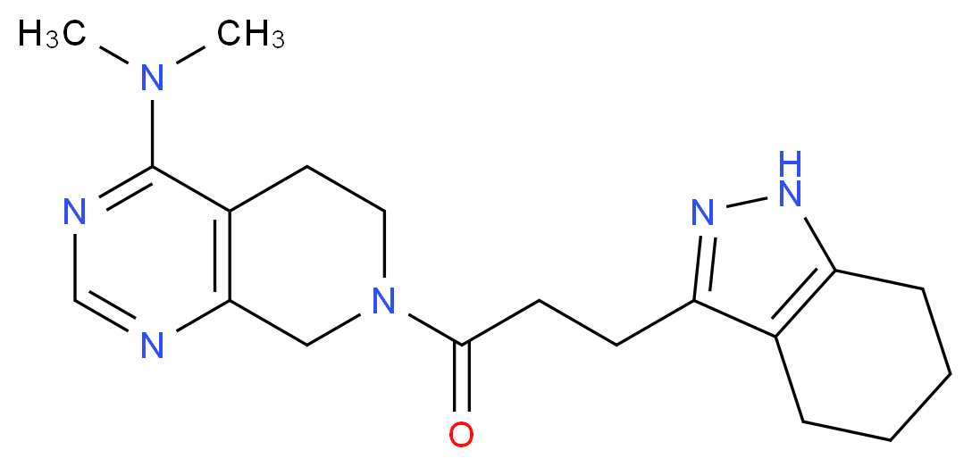 N,N-dimethyl-7-[3-(4,5,6,7-tetrahydro-1H-indazol-3-yl)propanoyl]-5,6,7,8-tetrahydropyrido[3,4-d]pyrimidin-4-amine_分子结构_CAS_)