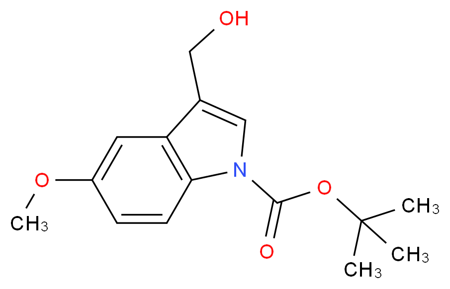 tert-butyl 3-(hydroxymethyl)-5-methoxy-1H-indole-1-carboxylate_分子结构_CAS_600136-09-2