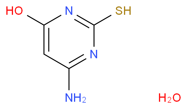 4-Amino-6-hydroxy-2-mercaptopyrimidine monohydrate_分子结构_CAS_65802-56-4)