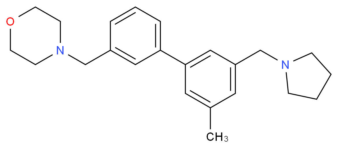 4-{[3'-methyl-5'-(pyrrolidin-1-ylmethyl)biphenyl-3-yl]methyl}morpholine_分子结构_CAS_)