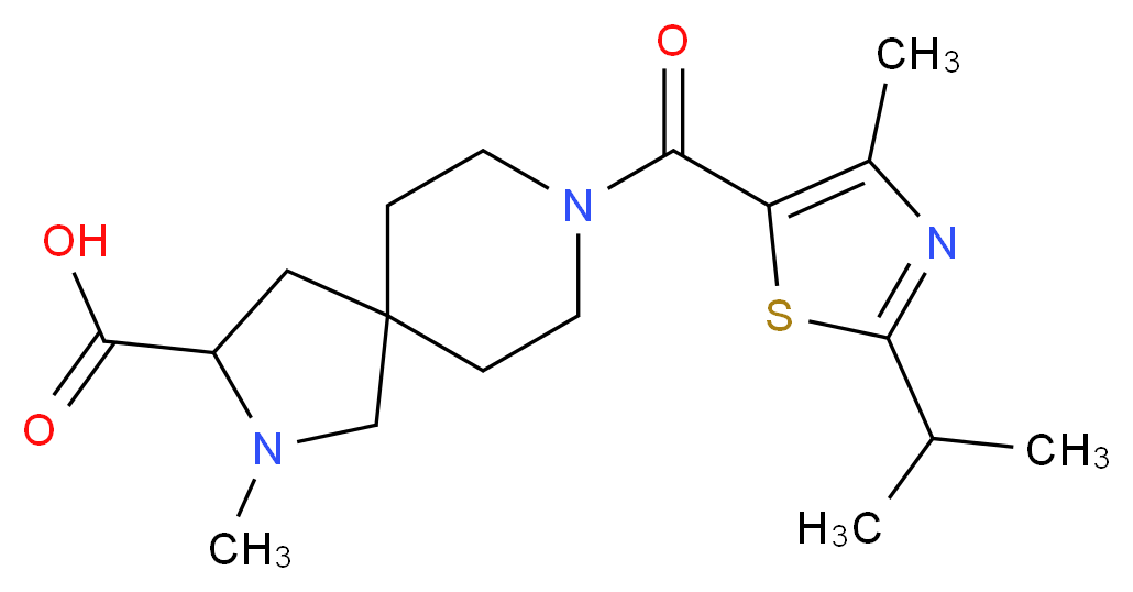 8-[(2-isopropyl-4-methyl-1,3-thiazol-5-yl)carbonyl]-2-methyl-2,8-diazaspiro[4.5]decane-3-carboxylic acid_分子结构_CAS_)