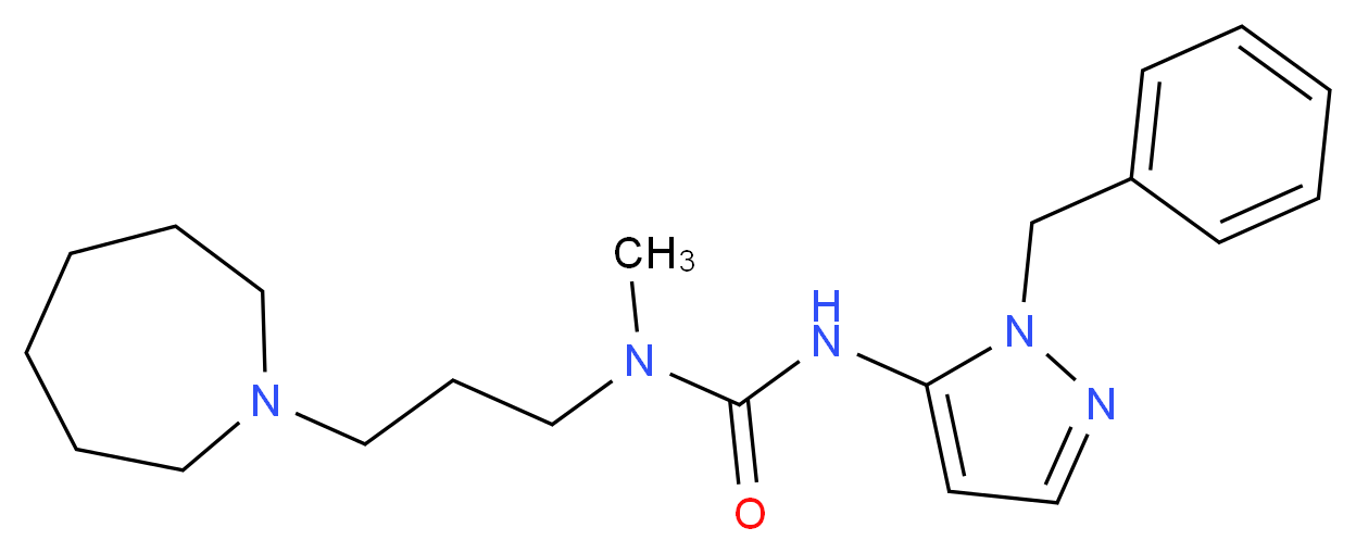 N-(3-azepan-1-ylpropyl)-N'-(1-benzyl-1H-pyrazol-5-yl)-N-methylurea_分子结构_CAS_)