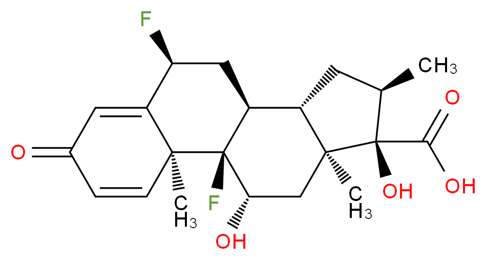 Fluticasone 17β-Carboxylic Acid_分子结构_CAS_28416-82-2)