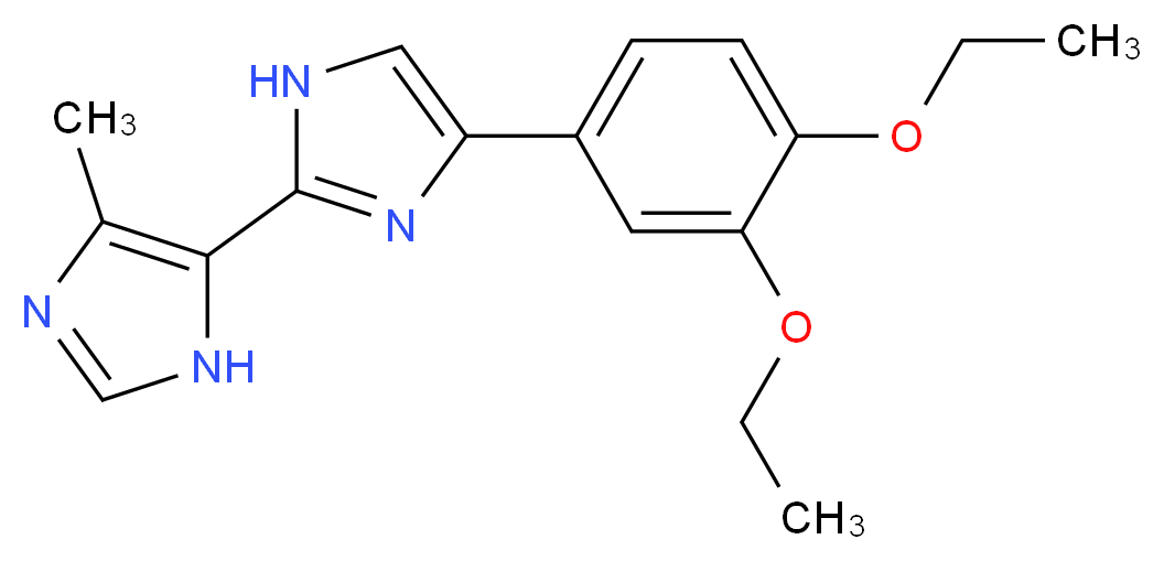 4-(3,4-diethoxyphenyl)-5'-methyl-1H,3'H-2,4'-biimidazole_分子结构_CAS_)