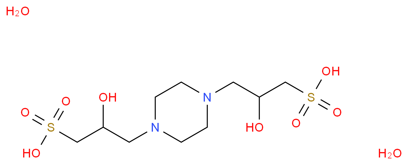3,3'-(Piperazine-1,4-diyl)bis(2-hydroxypropane-1-sulfonic acid) dihydrate_分子结构_CAS_918131-36-9)