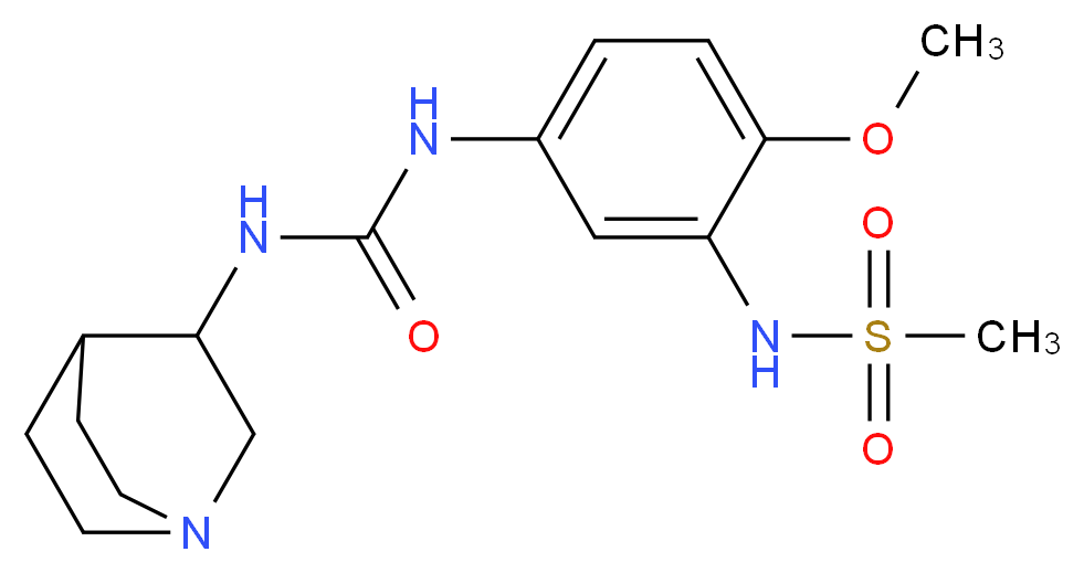 N-(5-{[(1-azabicyclo[2.2.2]oct-3-ylamino)carbonyl]amino}-2-methoxyphenyl)methanesulfonamide_分子结构_CAS_)