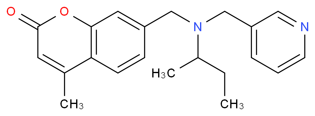 7-{[sec-butyl(pyridin-3-ylmethyl)amino]methyl}-4-methyl-2H-chromen-2-one_分子结构_CAS_)