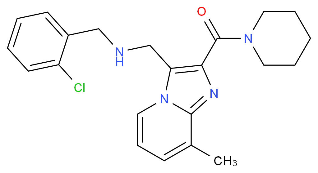 (2-chlorobenzyl){[8-methyl-2-(1-piperidinylcarbonyl)imidazo[1,2-a]pyridin-3-yl]methyl}amine_分子结构_CAS_)