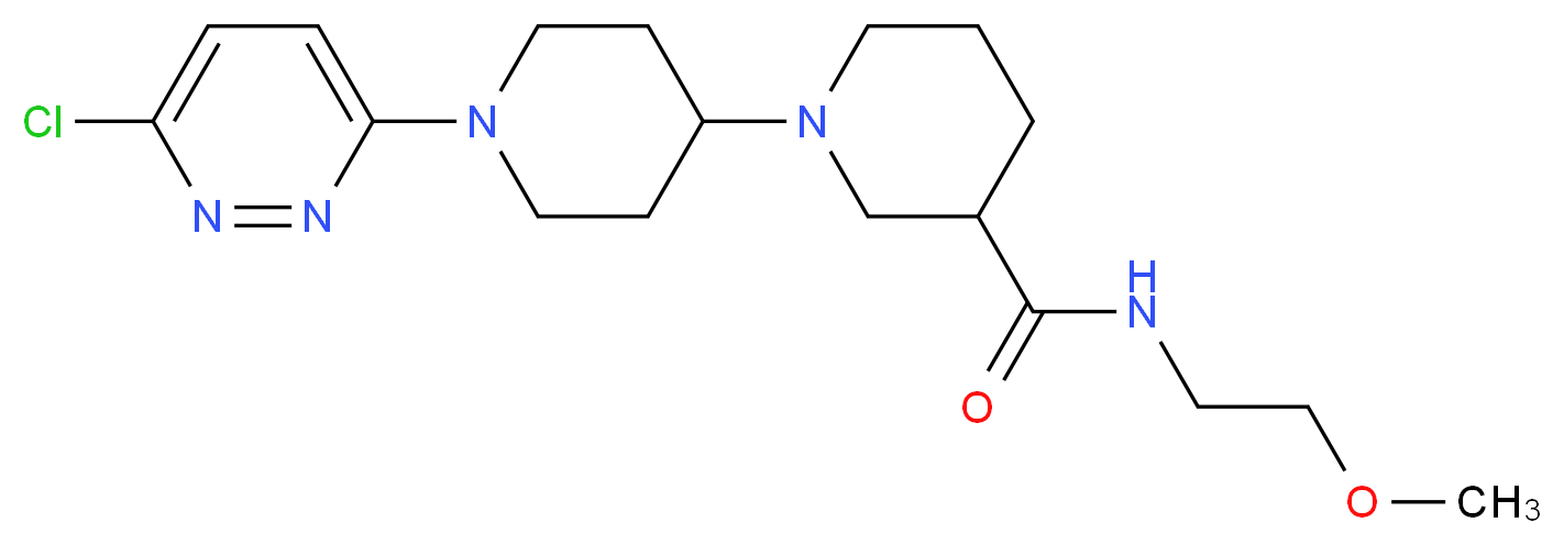 1'-(6-chloropyridazin-3-yl)-N-(2-methoxyethyl)-1,4'-bipiperidine-3-carboxamide_分子结构_CAS_)