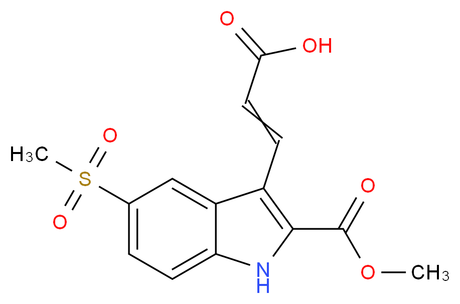3-[5-methanesulfonyl-2-(methoxycarbonyl)-1H-indol-3-yl]prop-2-enoic acid_分子结构_CAS_885273-55-2