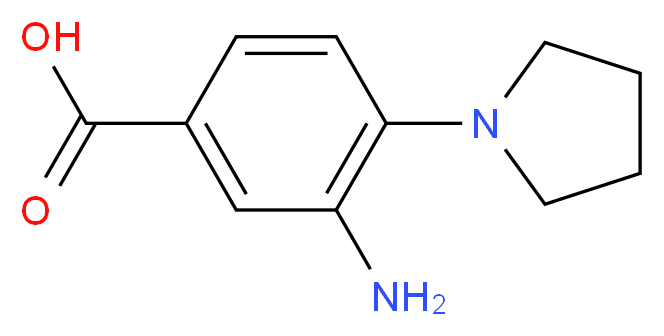 3-amino-4-(pyrrolidin-1-yl)benzoic acid_分子结构_CAS_123986-58-3