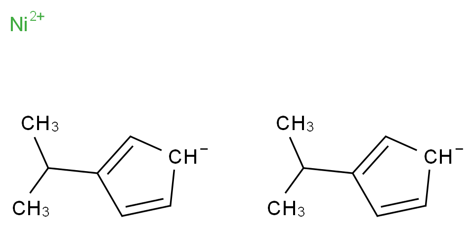 nickel(2+) ion bis(3-(propan-2-yl)cyclopenta-2,4-dien-1-ide)_分子结构_CAS_57197-55-4