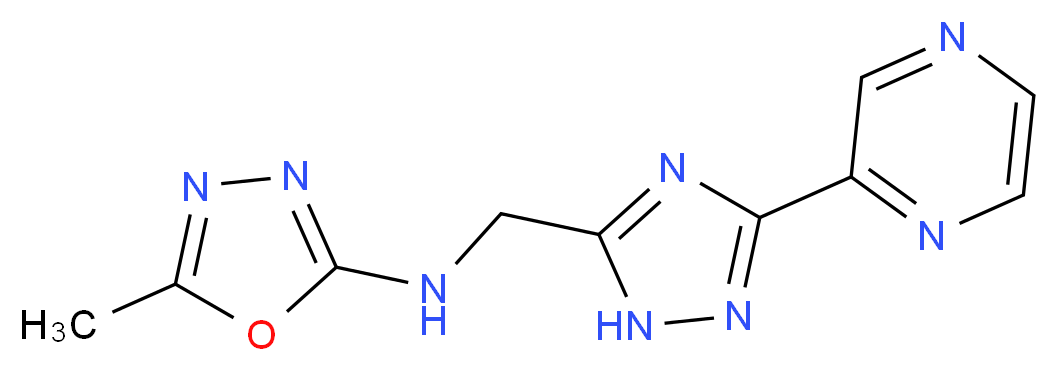 5-methyl-N-[(3-pyrazin-2-yl-1H-1,2,4-triazol-5-yl)methyl]-1,3,4-oxadiazol-2-amine_分子结构_CAS_)
