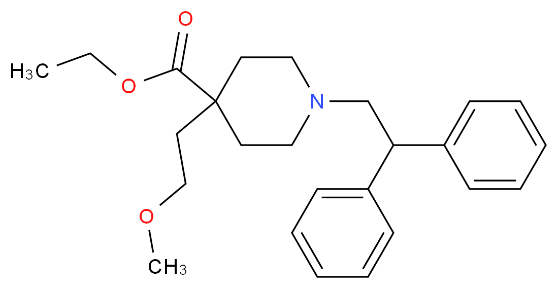 ethyl 1-(2,2-diphenylethyl)-4-(2-methoxyethyl)-4-piperidinecarboxylate_分子结构_CAS_)