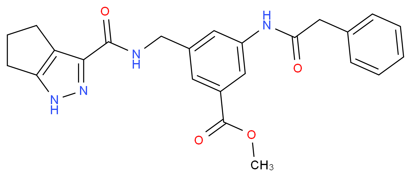 methyl 3-[(phenylacetyl)amino]-5-{[(1,4,5,6-tetrahydrocyclopenta[c]pyrazol-3-ylcarbonyl)amino]methyl}benzoate_分子结构_CAS_)