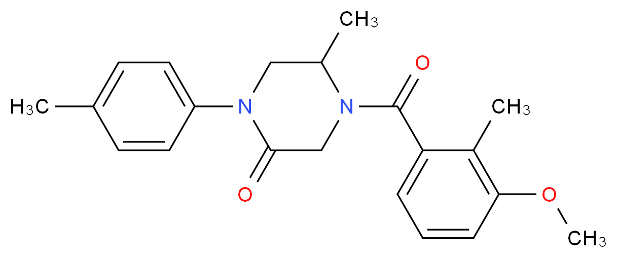 4-(3-methoxy-2-methylbenzoyl)-5-methyl-1-(4-methylphenyl)-2-piperazinone_分子结构_CAS_)