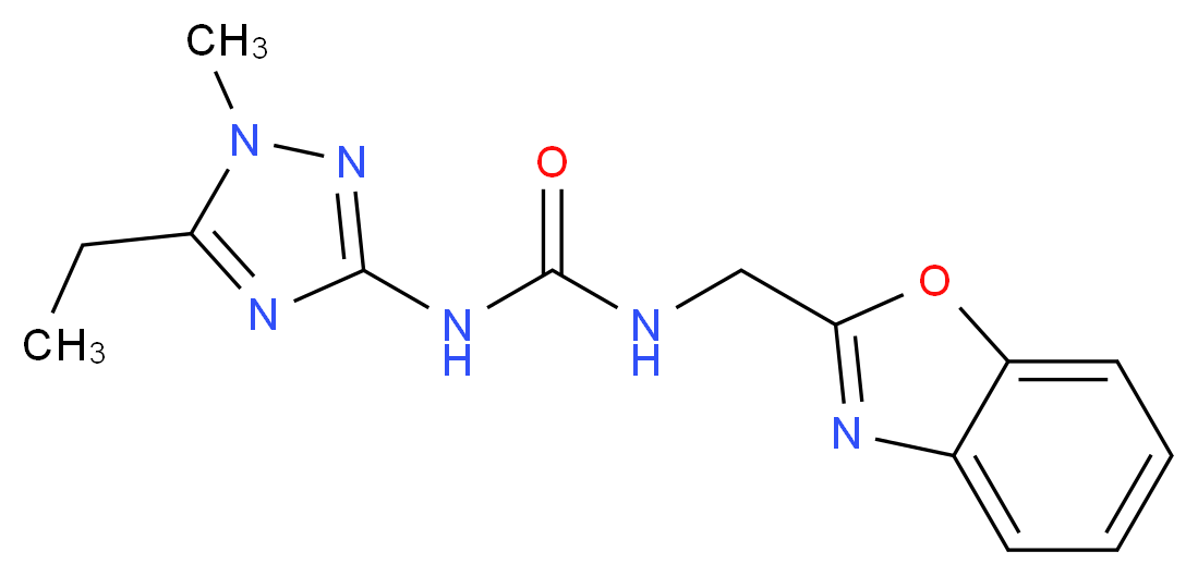 N-(1,3-benzoxazol-2-ylmethyl)-N'-(5-ethyl-1-methyl-1H-1,2,4-triazol-3-yl)urea_分子结构_CAS_)