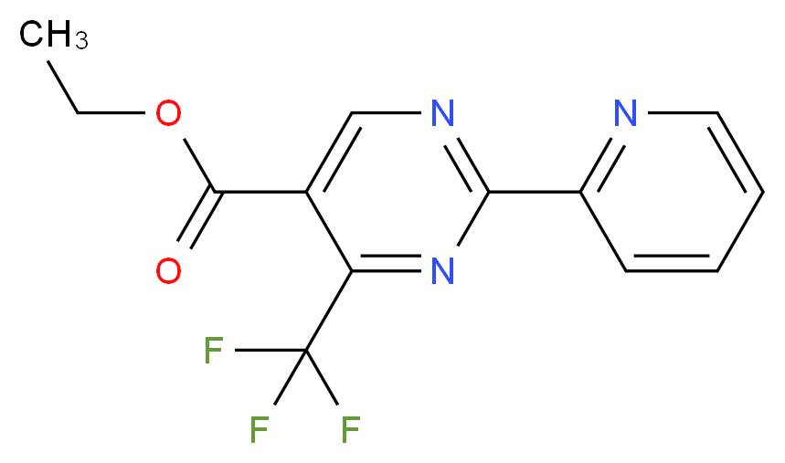 Ethyl 2-(2-pyridinyl)-4-(trifluoromethyl)-5-pyrimidinecarboxylate_分子结构_CAS_866132-66-3)