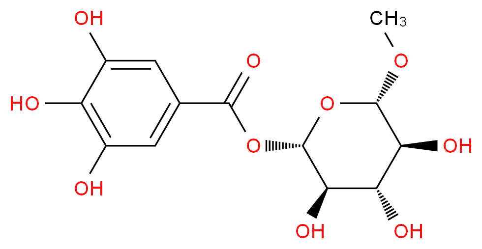 (2S,3R,4S,5S,6S)-3,4,5-trihydroxy-6-methoxyoxan-2-yl 3,4,5-trihydroxybenzoate_分子结构_CAS_13405-60-2