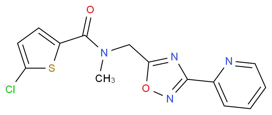 5-chloro-N-methyl-N-{[3-(2-pyridinyl)-1,2,4-oxadiazol-5-yl]methyl}-2-thiophenecarboxamide_分子结构_CAS_)