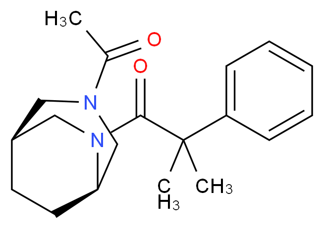 (1S*,5R*)-3-acetyl-6-(2-methyl-2-phenylpropanoyl)-3,6-diazabicyclo[3.2.2]nonane_分子结构_CAS_)