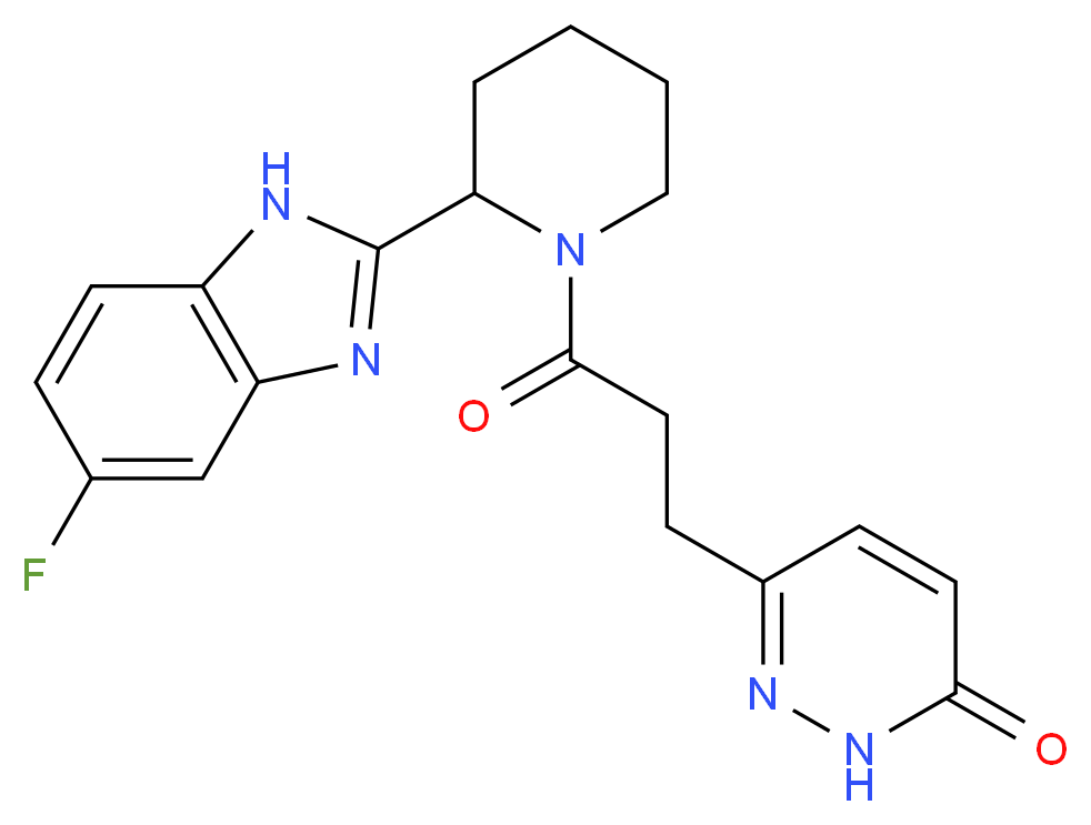6-{3-[2-(5-fluoro-1H-benzimidazol-2-yl)-1-piperidinyl]-3-oxopropyl}-3(2H)-pyridazinone_分子结构_CAS_)