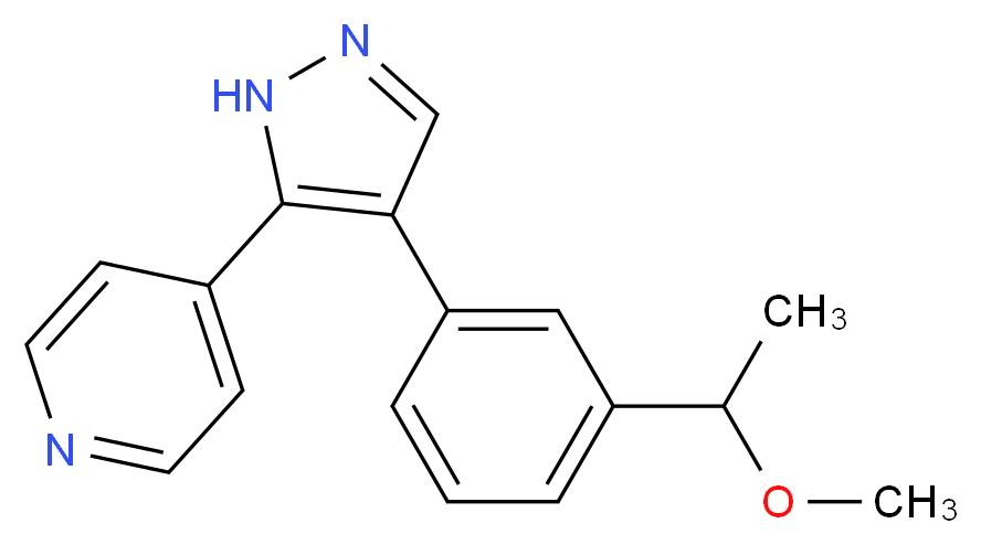 4-{4-[3-(1-methoxyethyl)phenyl]-1H-pyrazol-5-yl}pyridine_分子结构_CAS_)