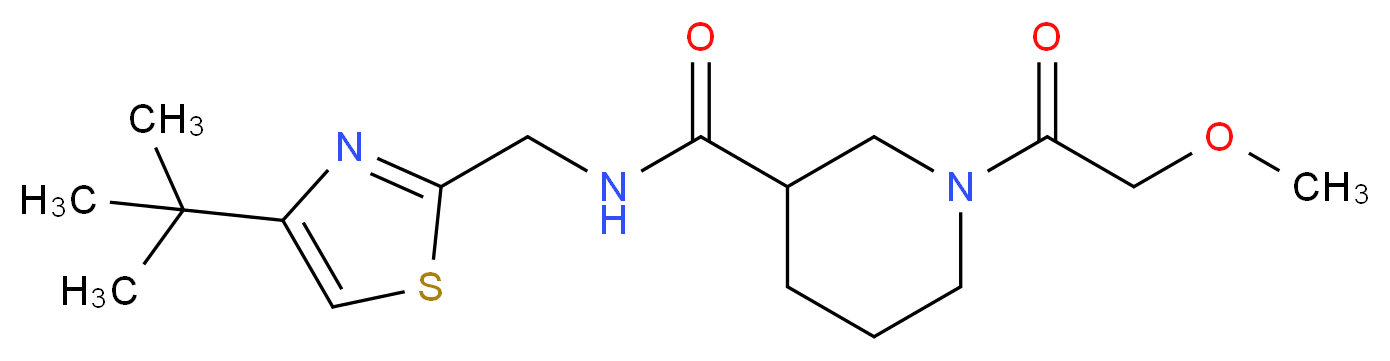 N-[(4-tert-butyl-1,3-thiazol-2-yl)methyl]-1-(methoxyacetyl)piperidine-3-carboxamide_分子结构_CAS_)