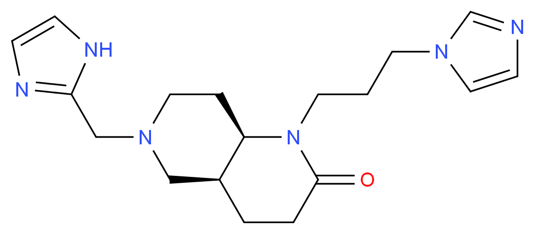 (4aS*,8aR*)-6-(1H-imidazol-2-ylmethyl)-1-[3-(1H-imidazol-1-yl)propyl]octahydro-1,6-naphthyridin-2(1H)-one_分子结构_CAS_)