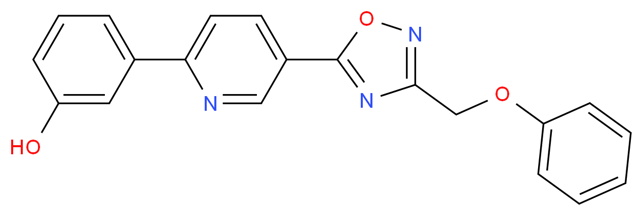 3-{5-[3-(phenoxymethyl)-1,2,4-oxadiazol-5-yl]pyridin-2-yl}phenol_分子结构_CAS_)
