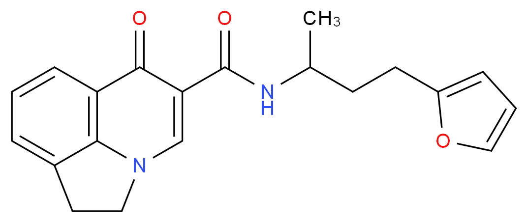 N-[3-(2-furyl)-1-methylpropyl]-6-oxo-1,2-dihydro-6H-pyrrolo[3,2,1-ij]quinoline-5-carboxamide_分子结构_CAS_)