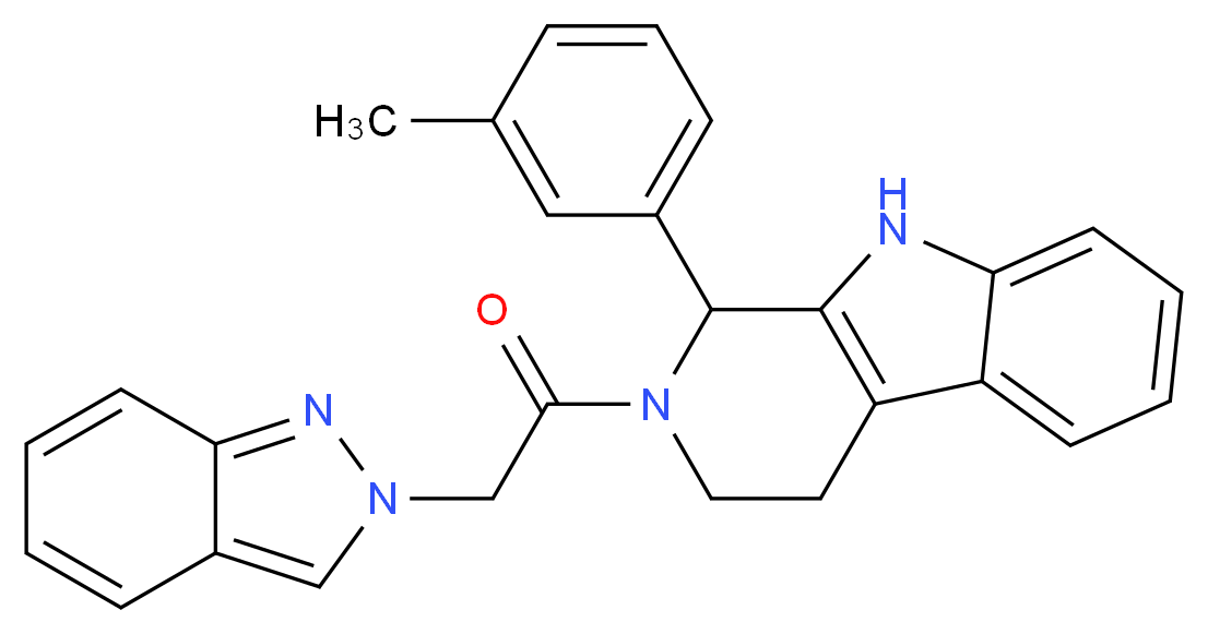 2-(2H-indazol-2-ylacetyl)-1-(3-methylphenyl)-2,3,4,9-tetrahydro-1H-beta-carboline_分子结构_CAS_)