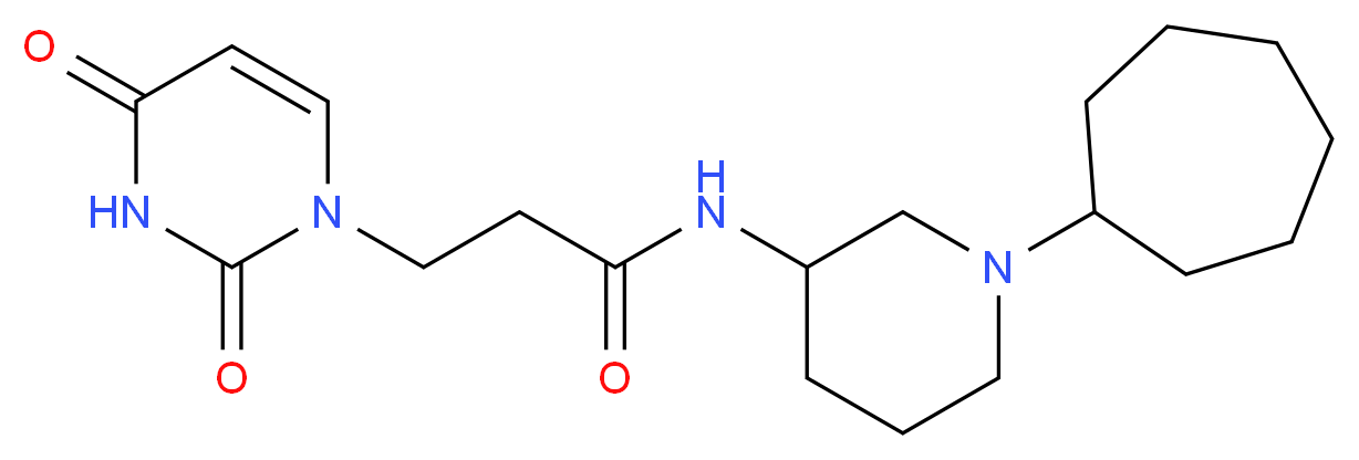 N-(1-cycloheptyl-3-piperidinyl)-3-(2,4-dioxo-3,4-dihydro-1(2H)-pyrimidinyl)propanamide_分子结构_CAS_)