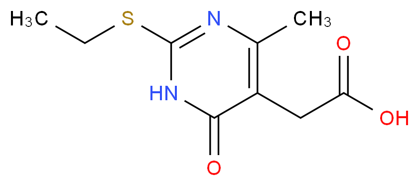 (2-Ethylsulfanyl-4-methyl-6-oxo-1,6-dihydro-pyrimidin-5-yl)-acetic acid_分子结构_CAS_)