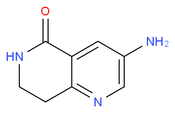 3-amino-5,6,7,8-tetrahydro-1,6-naphthyridin-5-one_分子结构_CAS_301666-80-8