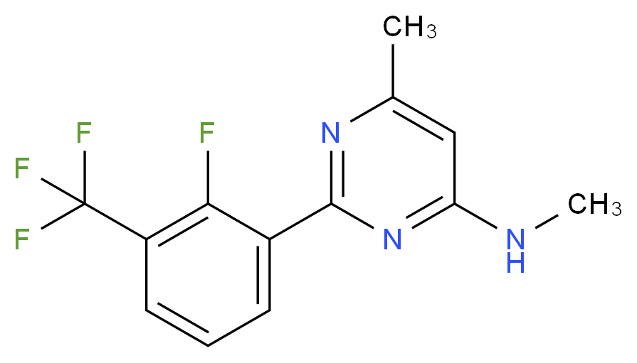 2-[2-fluoro-3-(trifluoromethyl)phenyl]-N,6-dimethylpyrimidin-4-amine_分子结构_CAS_)