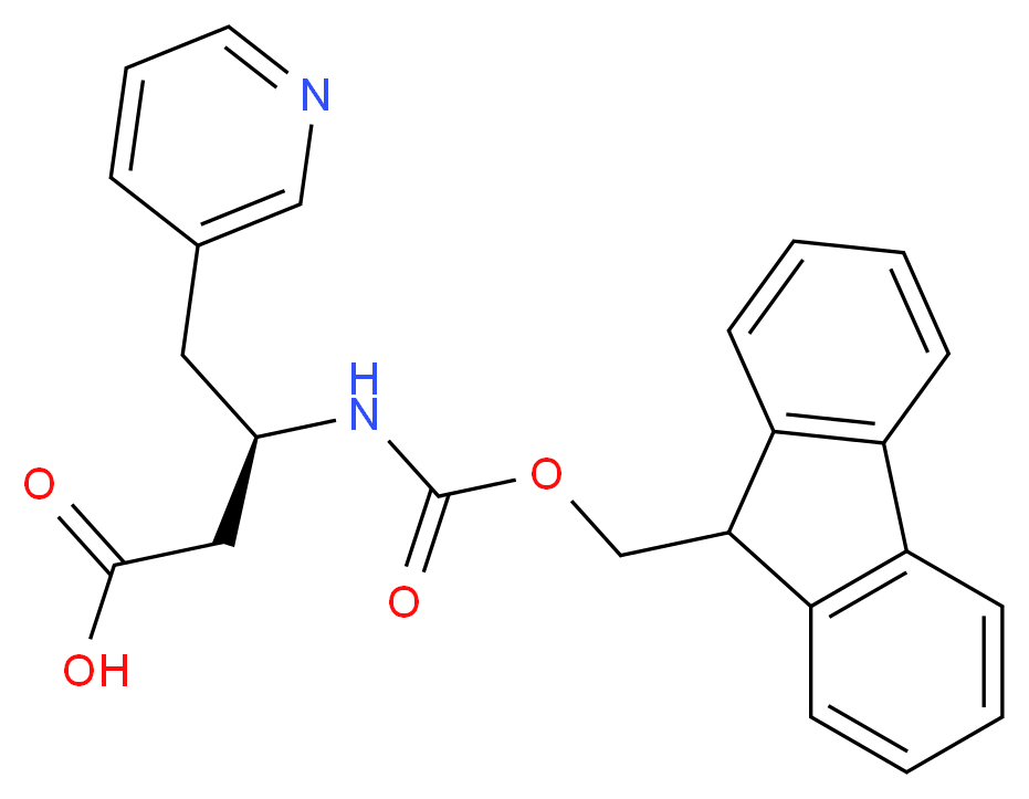 (3R)-3-{[(9H-fluoren-9-ylmethoxy)carbonyl]amino}-4-(pyridin-3-yl)butanoic acid_分子结构_CAS_269396-66-9